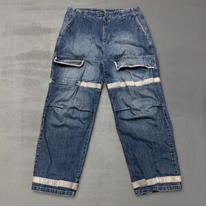 Vintage Marithe Francois Girbaud Jeans Blue MFG Grey Shuttle Tape Baggy 40 x 34